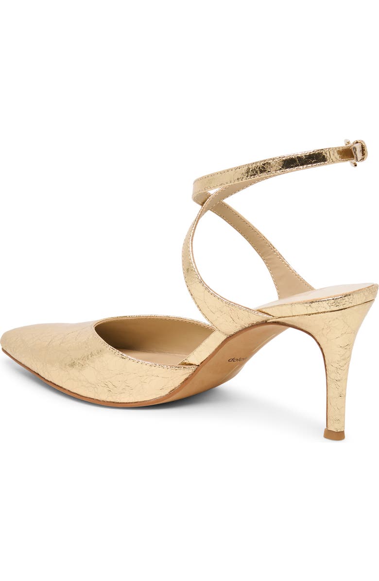 Dolce Vita Eliora Pointed Toe Ankle Strap Pump, Alternate, color, Gold Stella