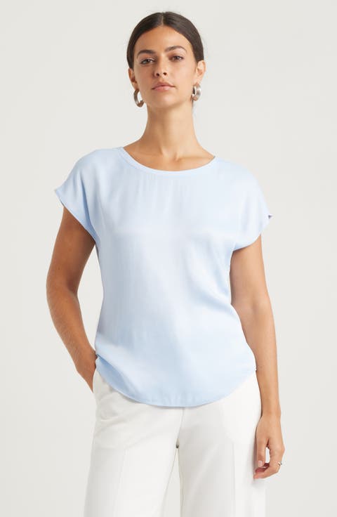 Dolman Sleeve Satin T-Shirt