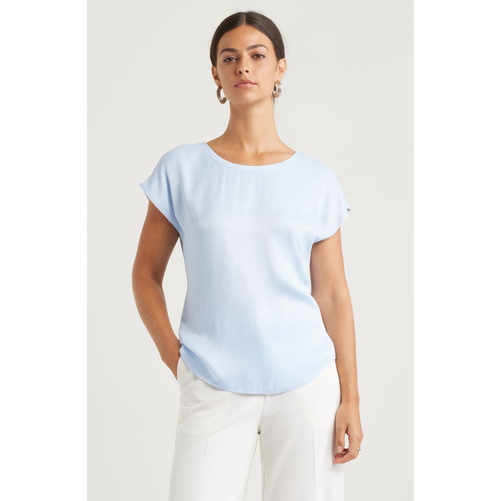 Nordstrom Dolman Sleeve Satin T-shirt In Blue Skyway