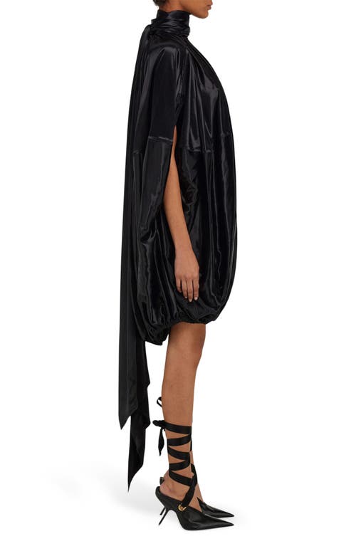 Shop Ferragamo Draped Silk Dress In Nero