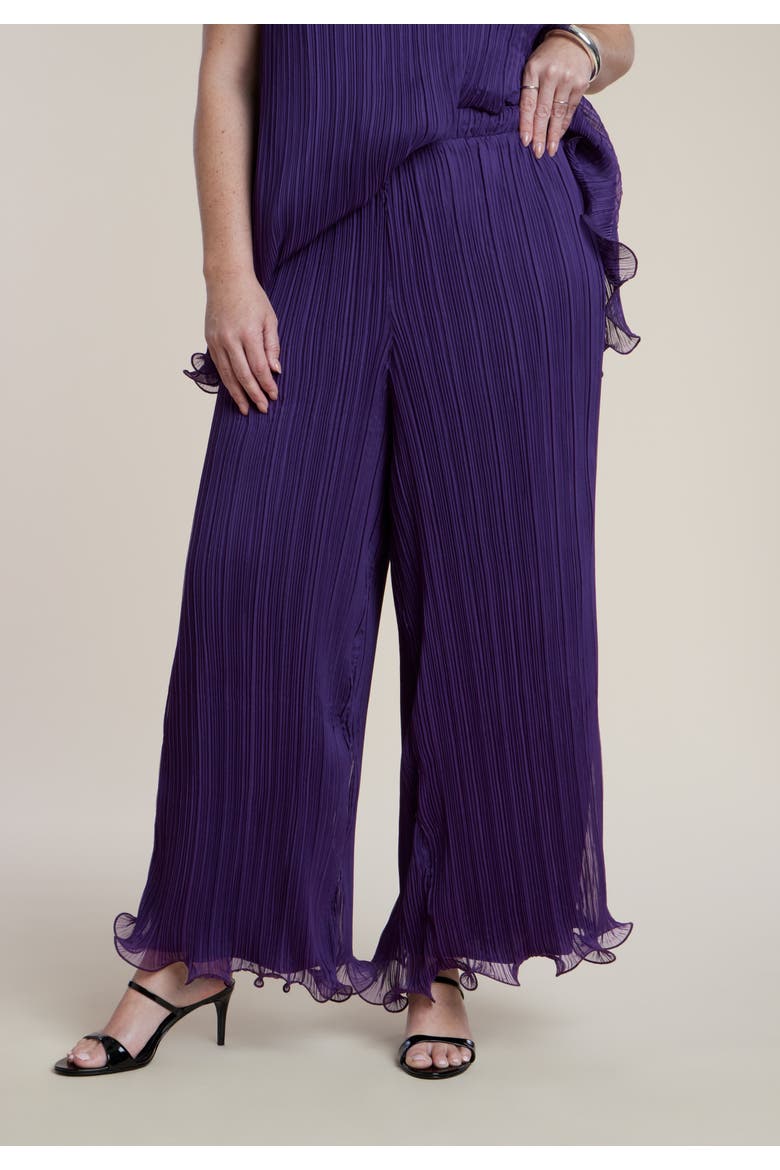Wire Hem Plissé Pant, Alternate, color, GRAPE ROYALE