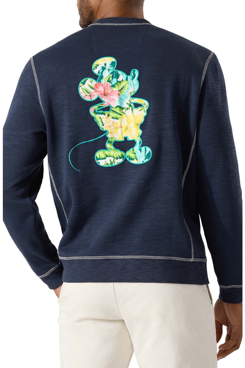 x Disney® Tobago Mickey Mouse Appliqué Graphic Sweatshirt, Alternate, color, OCEAN DEEP