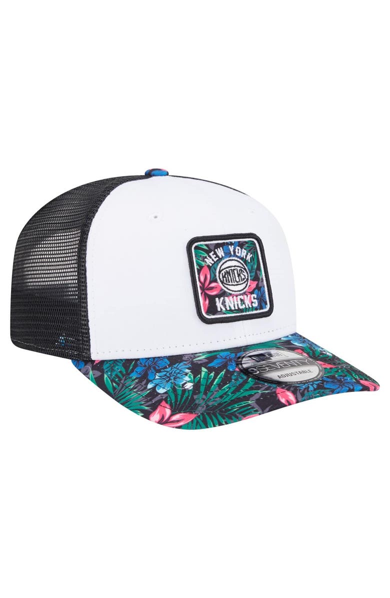 New Era Men's New Era  White New York Knicks Floral 9SEVENTY Adjustable Hat, Alternate, color, 