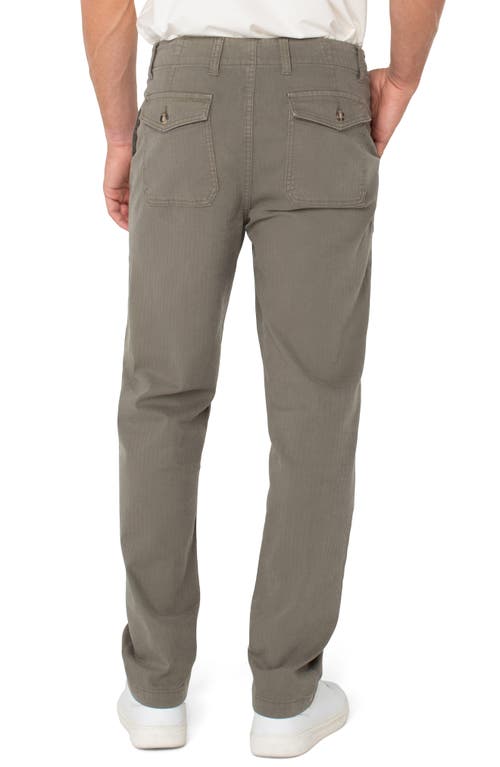 Liverpool Los Angeles Stretch Cotton Utility Pants In Pewter Green