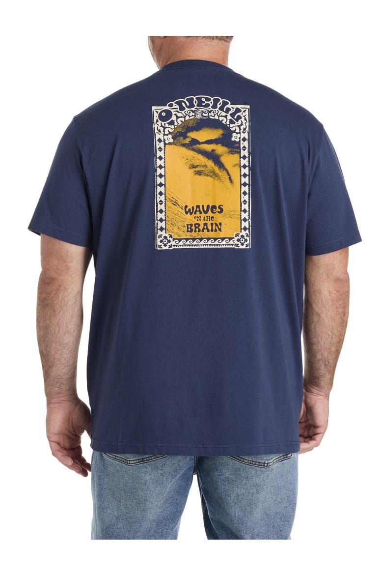 Big & Tall Hacked Graphic Tee, Main, color, NAVY