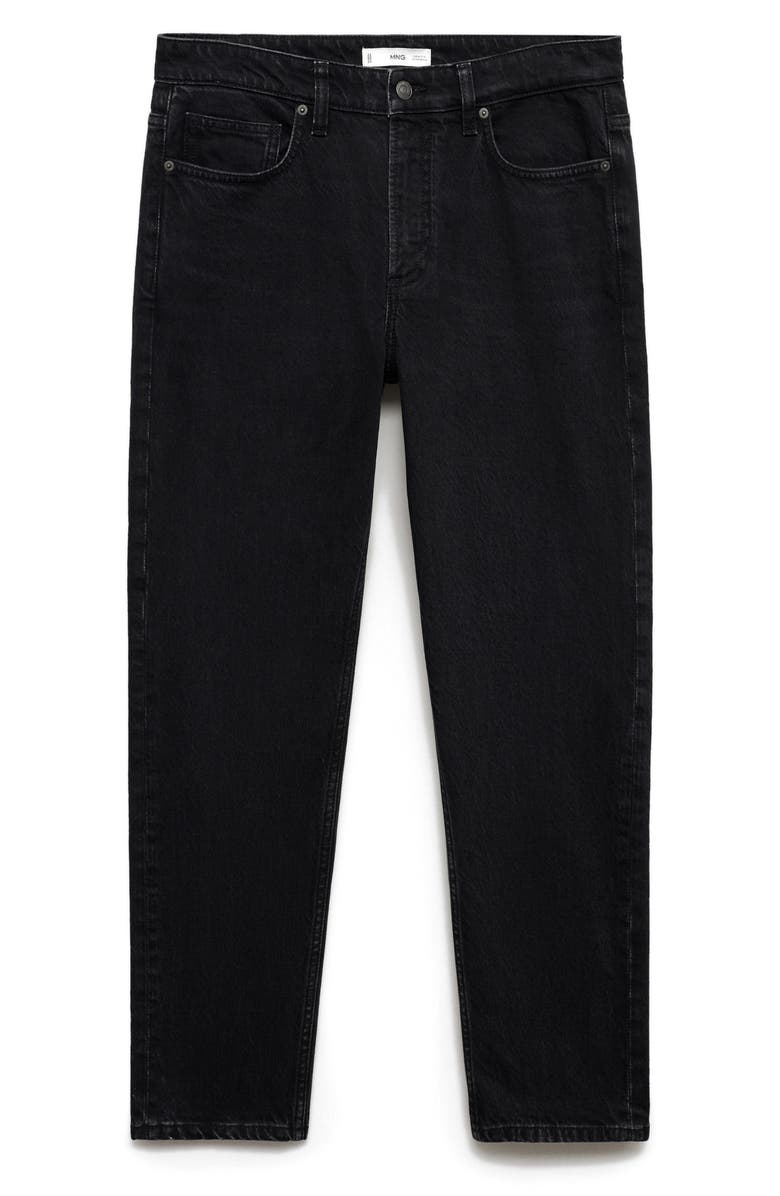 MANGO Ben Tapered Jeans, Alternate, color, Black Denim