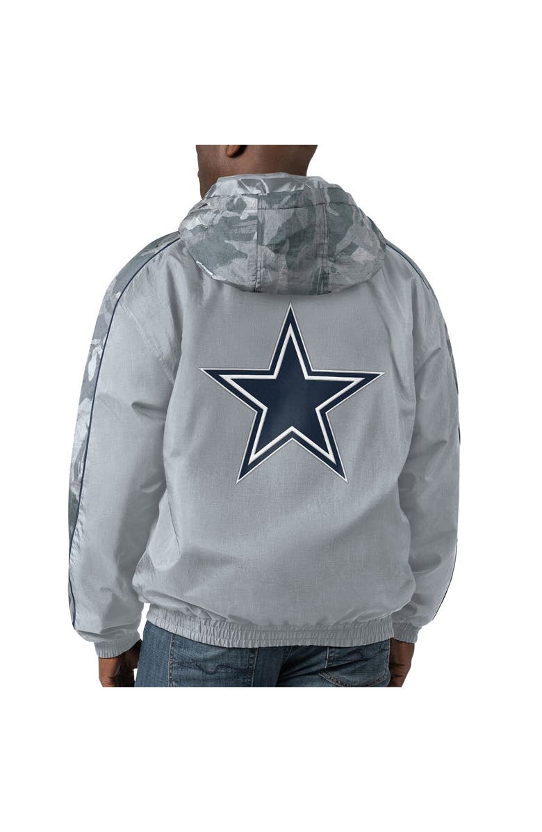 STARTER Men's Starter Silver Dallas Cowboys Throwback Thursday Night Lights Hoodie Full-Zip Jacket, Alternate, color, Silver