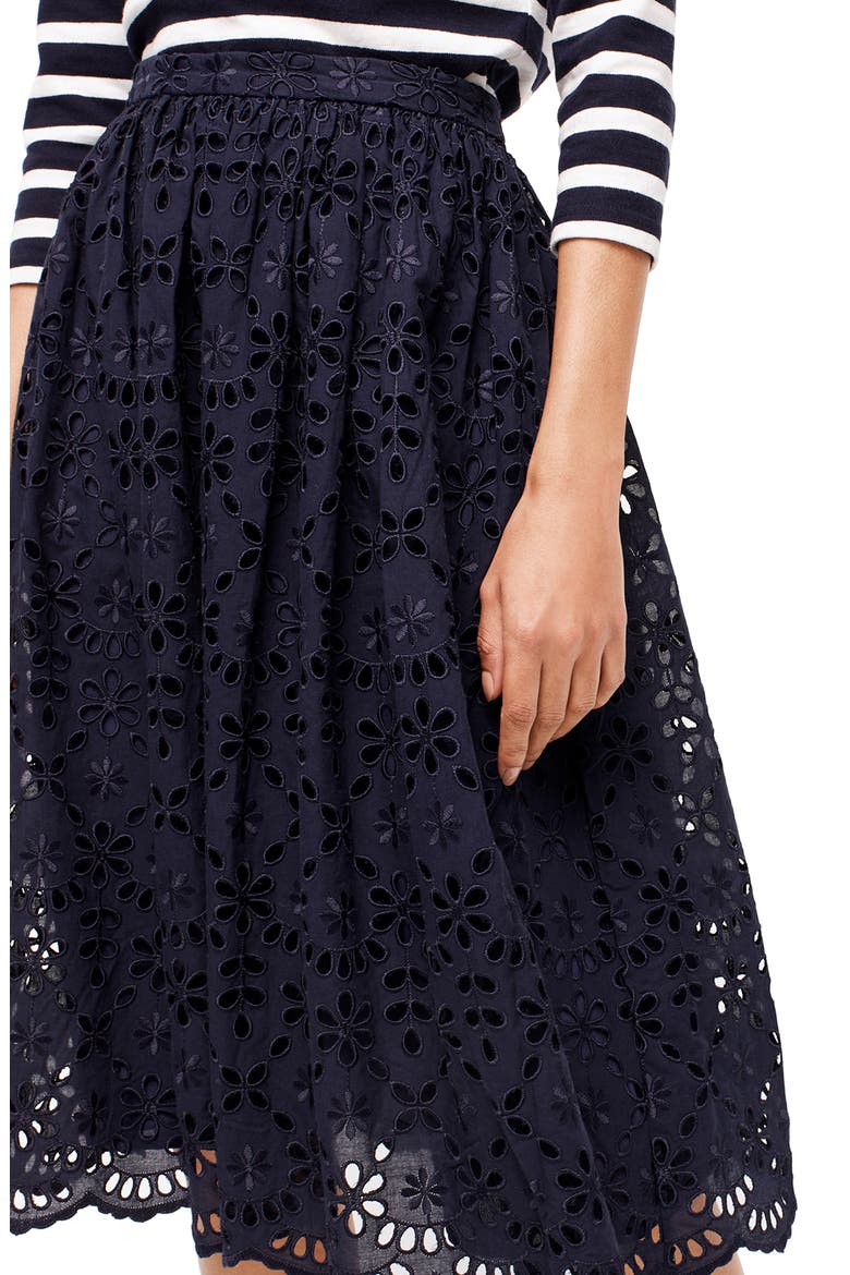 Eyelet Skirt, Main, color, NAVY