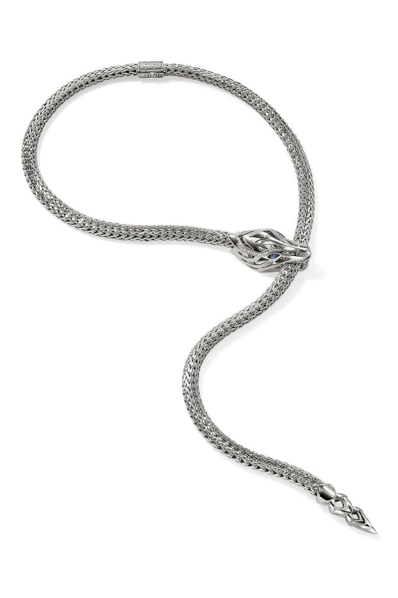 Naga Y Necklace, Sterling Silver, 7.5mm, Alternate, color, SILVER