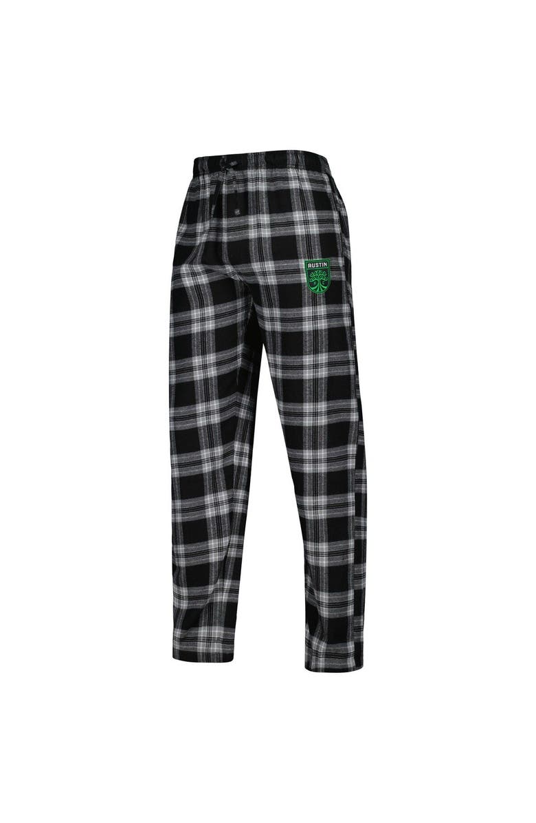 CONCEPTS SPORT Men's Concepts Sport Black/Gray Austin FC Takeaway Flannel Pants, Alternate, color, 