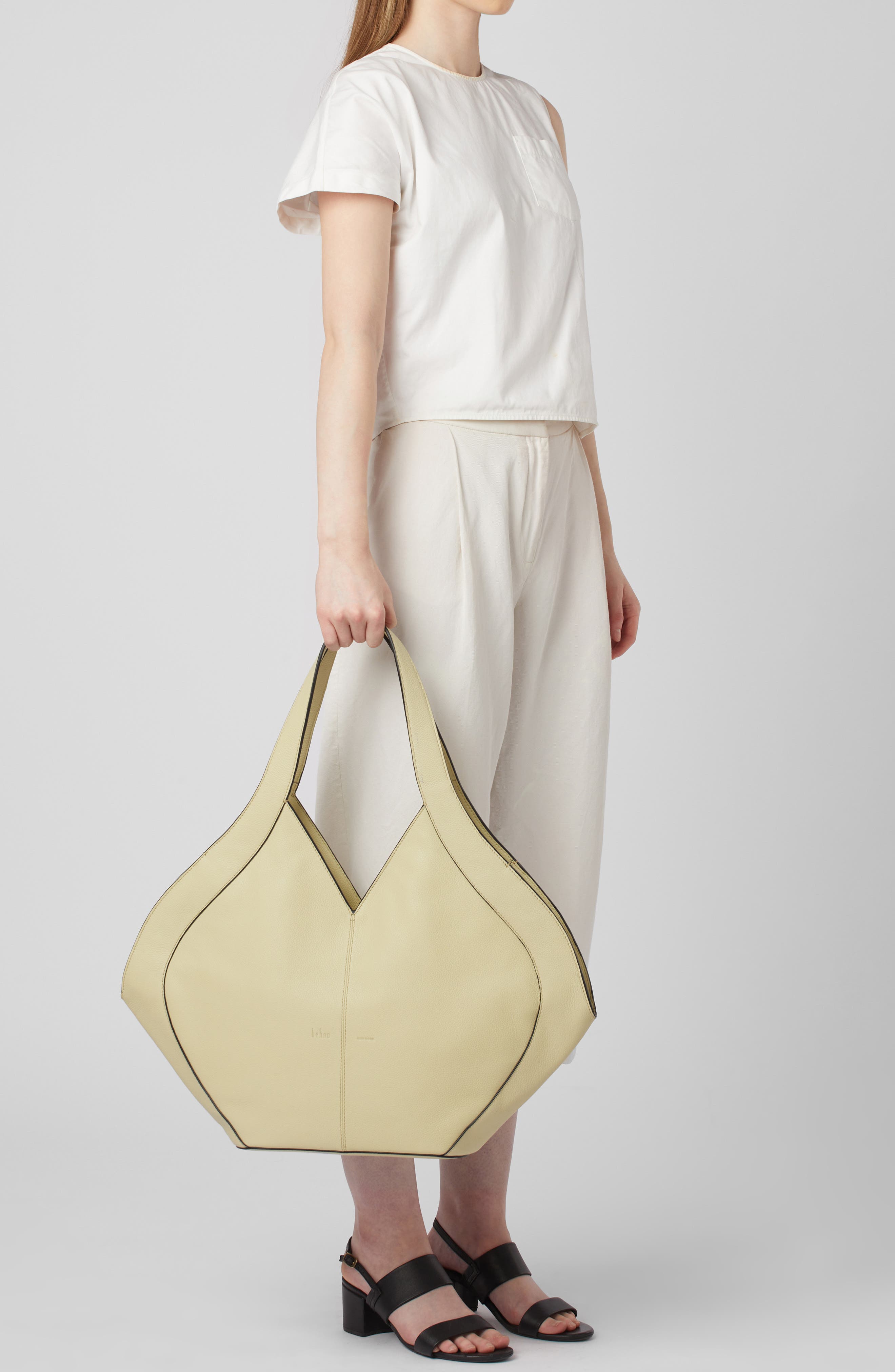 Safra Pebble Leather Tote, Alternate, color, MOJAVE