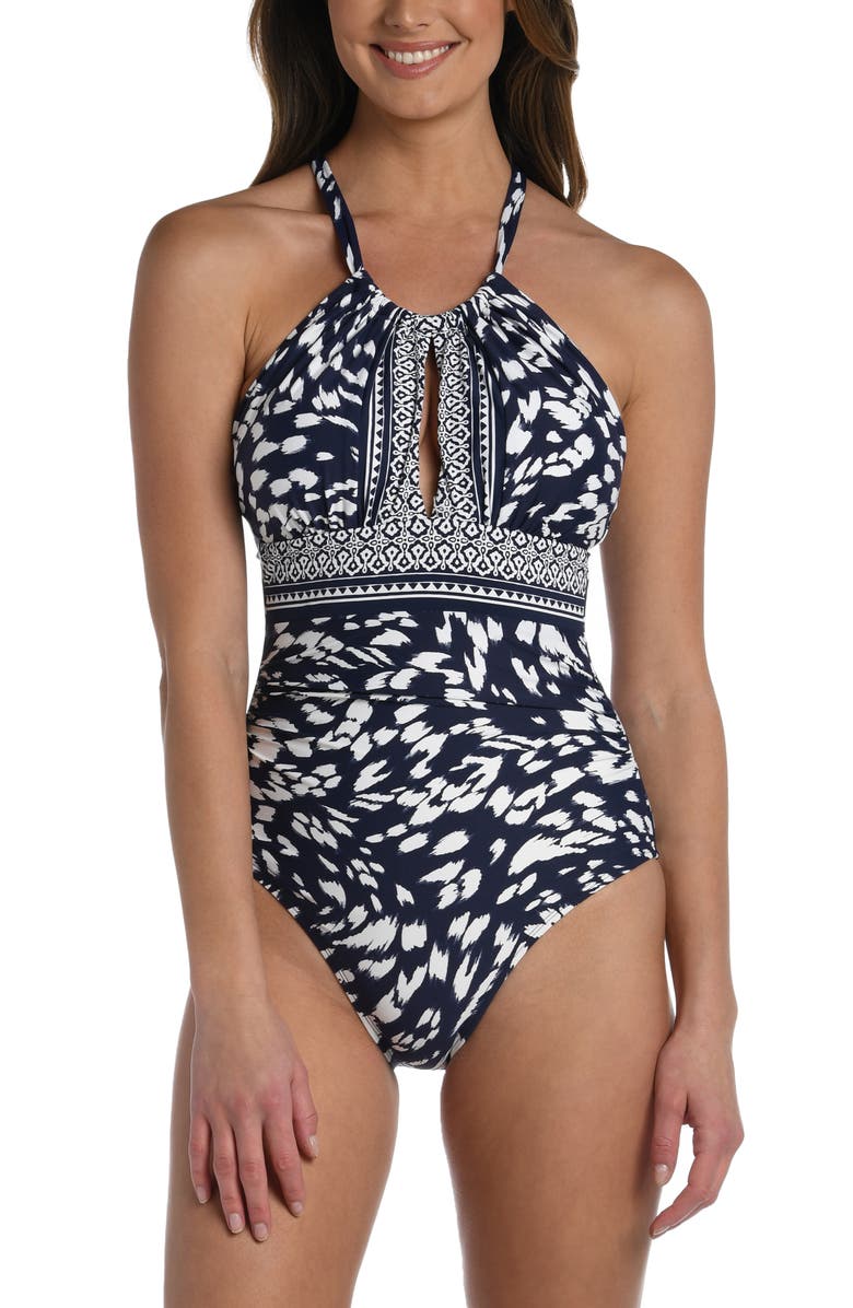 La Blanca Tides Keyhole One-Piece Swimsuit, Main, color, 