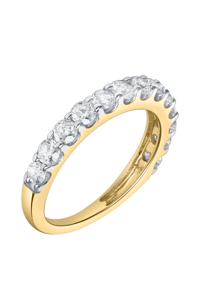Aria 14K Gold Round Diamond Studded Half Eternity Band Ring - 1 ct, Alternate, color, 14K Yellow Gold