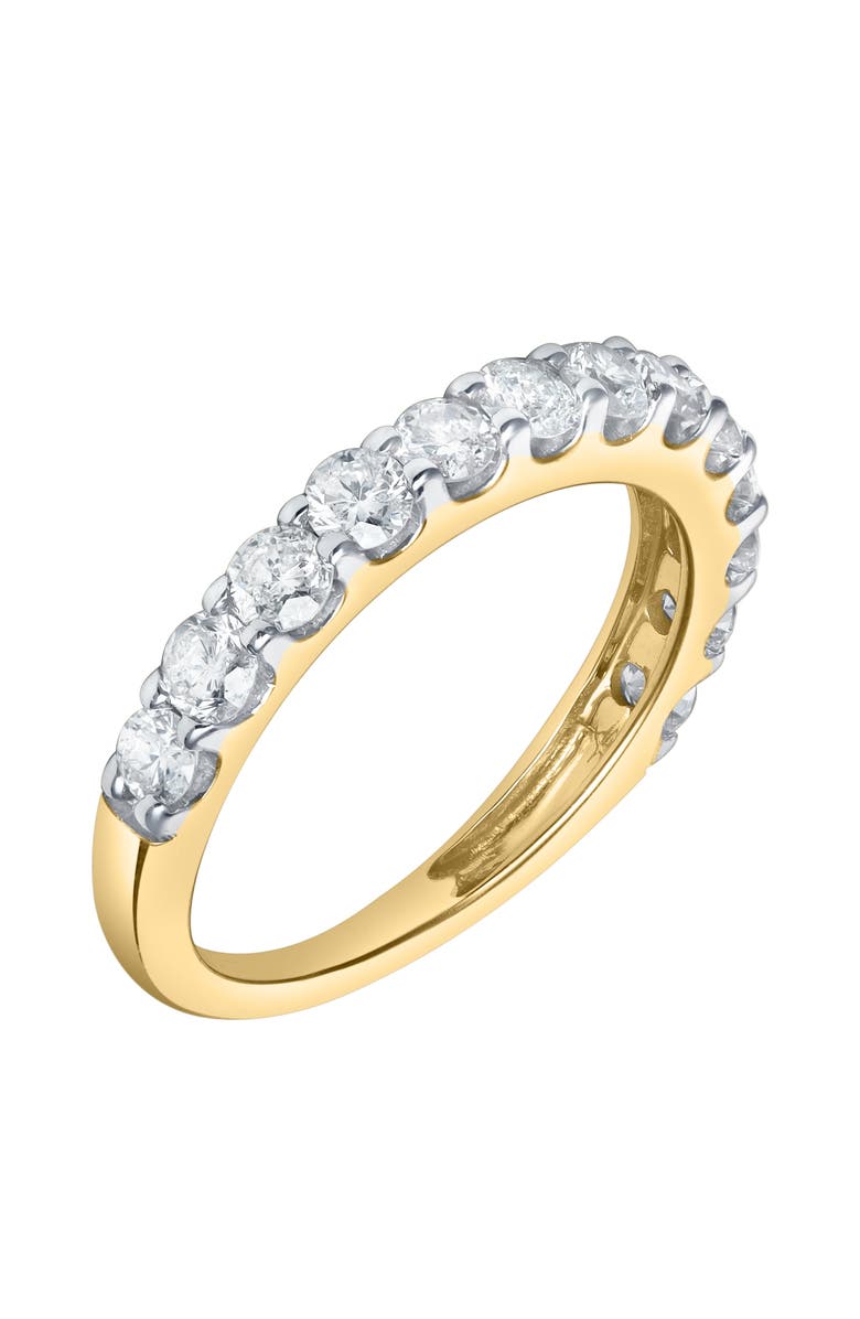 LuvMyJewelry Aria 14K Gold Round Diamond Studded Half Eternity Band Ring - 1 ct, Alternate, color, 14K Yellow Gold