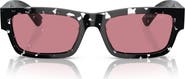 Prada 58mm Polarized Rectangular Sunglasses