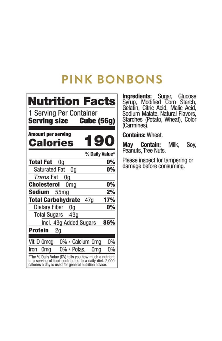 sugarfina Garden Set of 4 Pink Bonbons Candy Cubes, Alternate, color, 