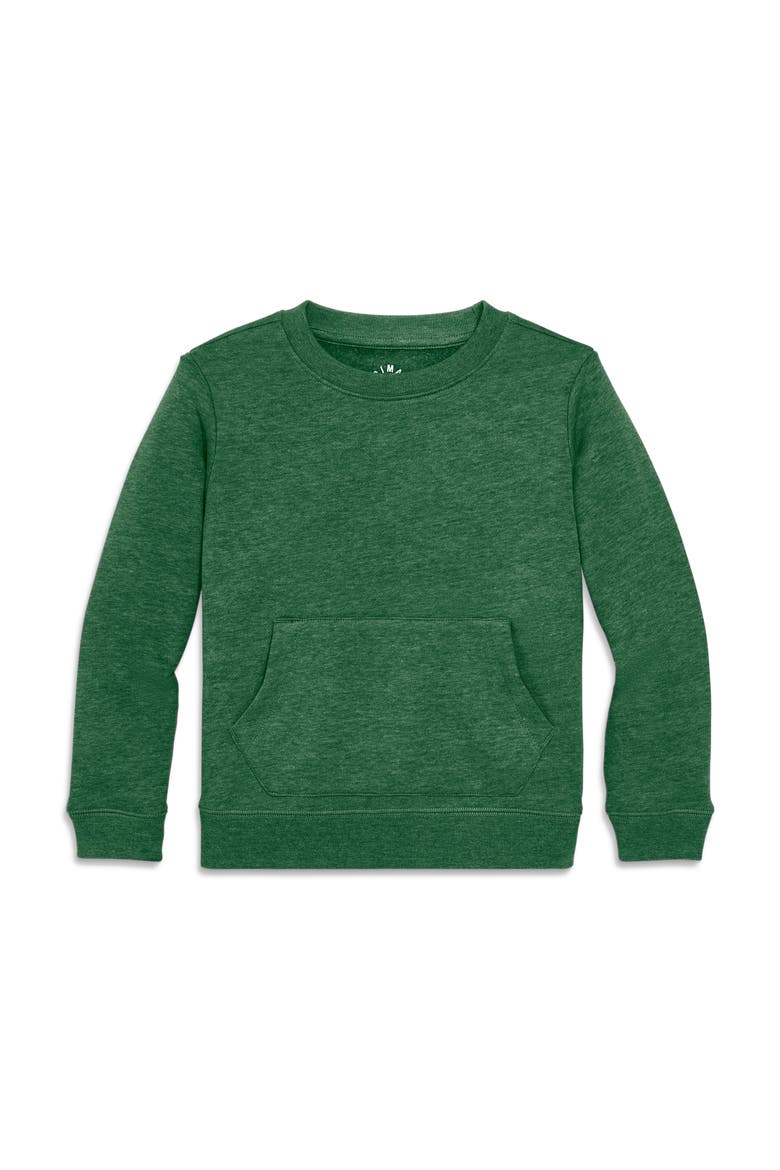 Cozy Fleece Crewneck Sweatshirt, Main, color, Heather Evergreen