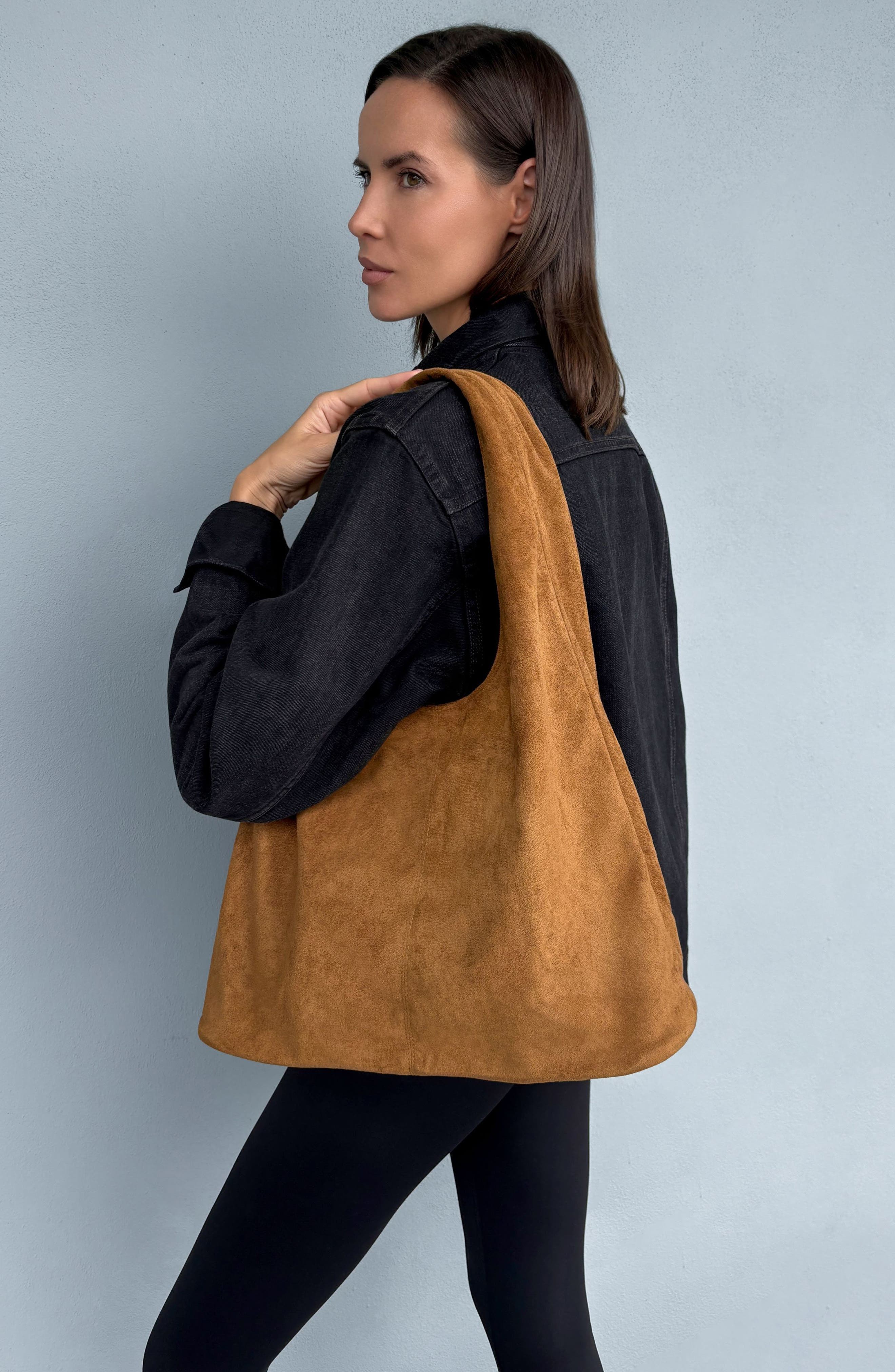 Oversized Hobo Tote, Alternate, color, BROWN