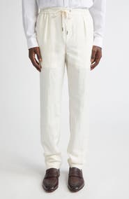 Ralph Lauren Purple Label Dorset Drawstring Silk & Linen Pants