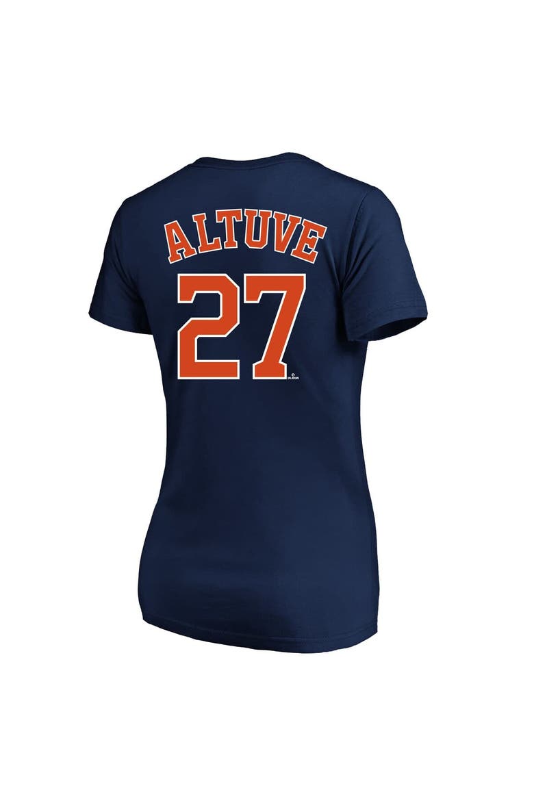 Women's Profile Jose Altuve Navy Houston Astros Plus Size Name & Number V-Neck T-Shirt, Alternate, color, Navy