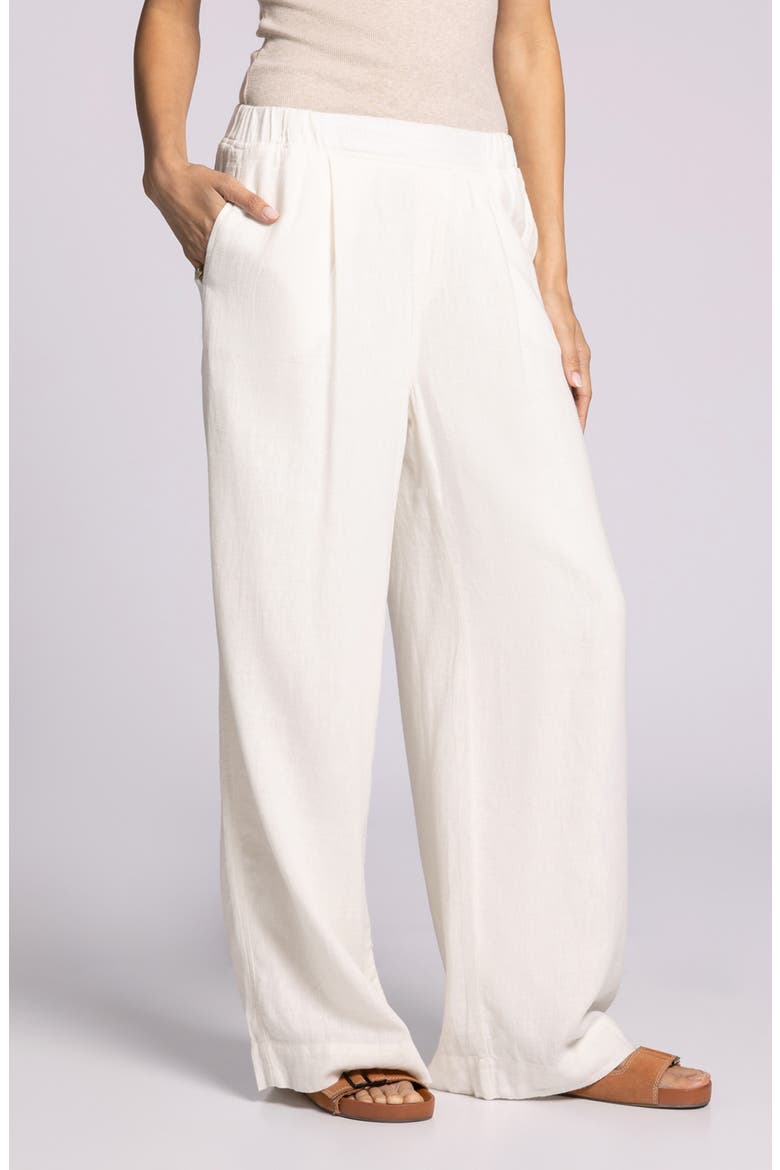 Anastasia Linen Blend Wide Leg Pants, Alternate, color, WHITE