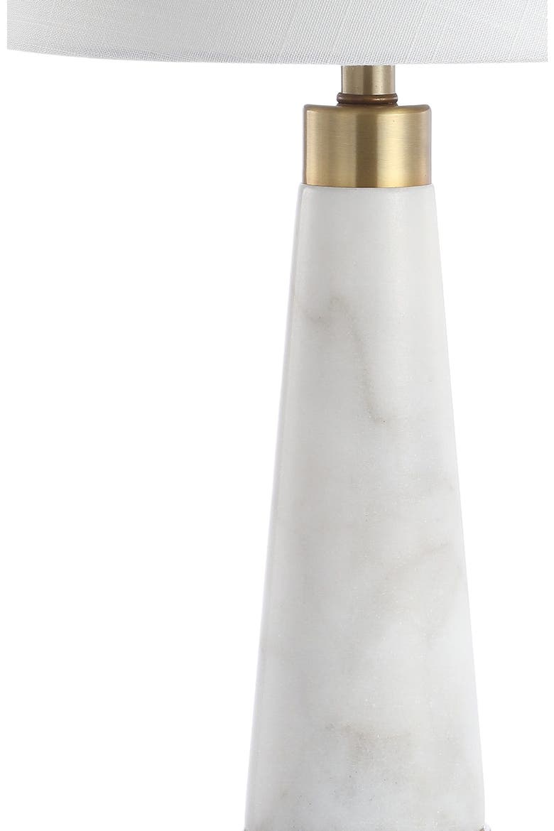 Travis 26.5" Marble/Iron Gold Modern Column LED Table Lamp, White, Alternate, color, White