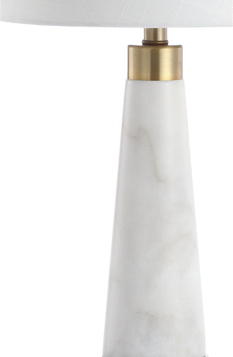 JONATHAN Y Travis 26.5" Marble/Iron Gold Modern Column LED Table Lamp, White, Alternate, color, 