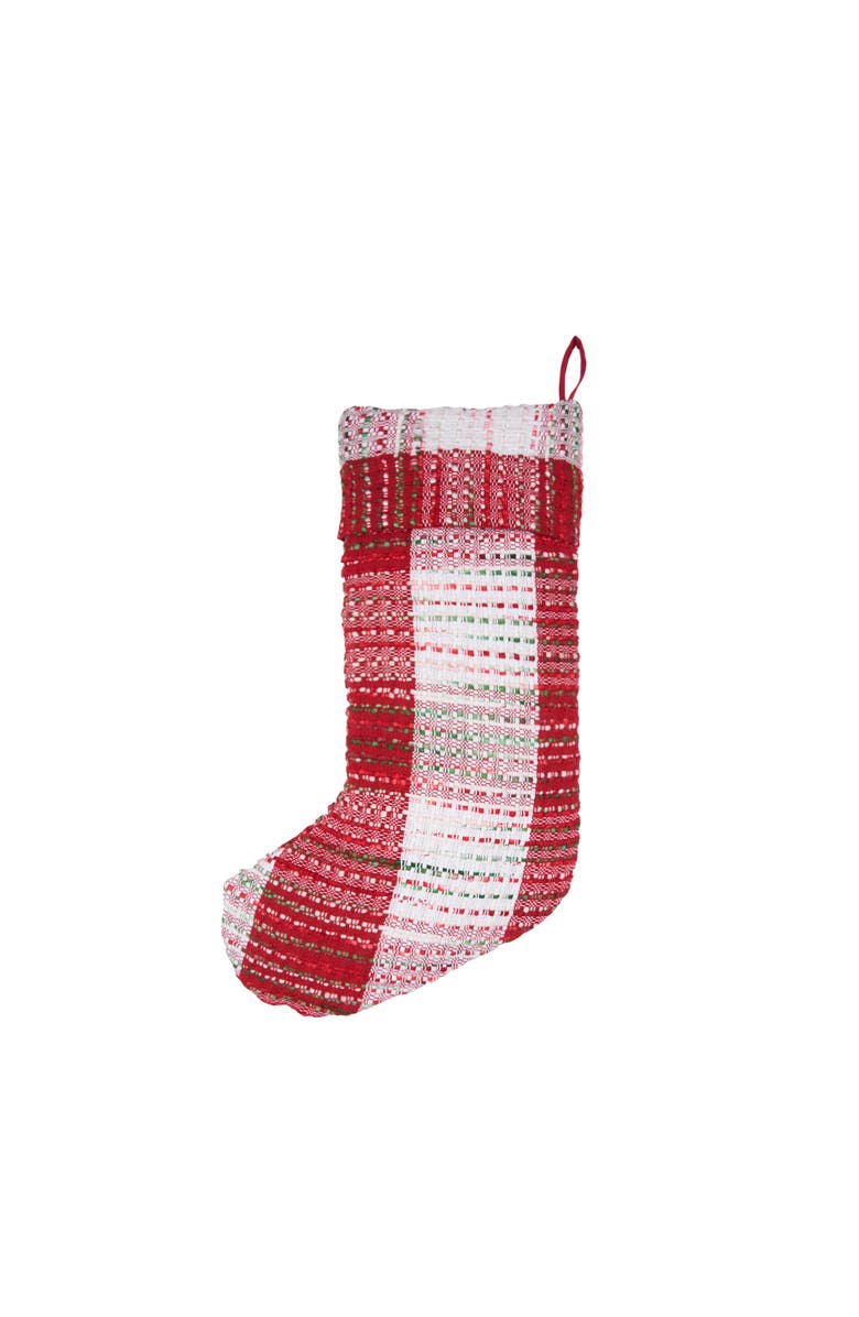C&F Home Christmas Woven Mélange Hanging Christmas Stocking 20", Main, color, Red