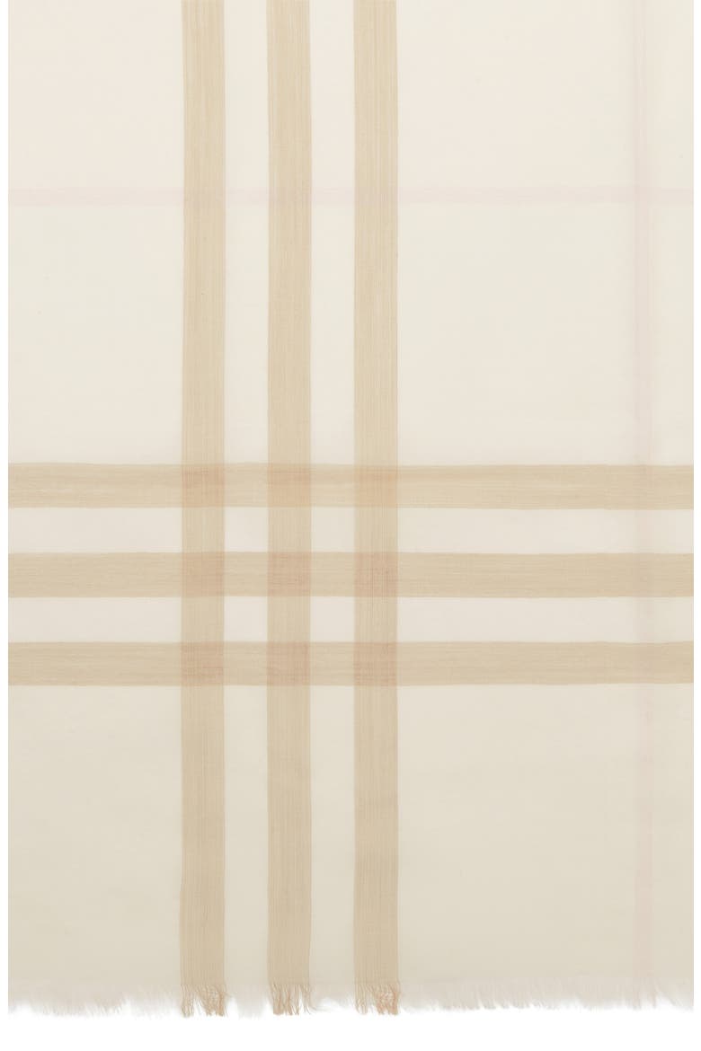 Check Wool & Silk Scarf, Alternate, color, WHITE/ ALABASTER