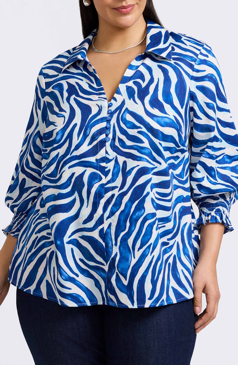 Foxcroft Alexis Print Popover Shirt, Main, color, 