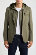 BOSS Jersey Sport Coat with Removable Hood