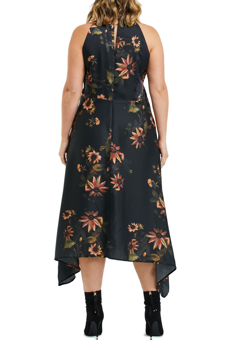 Estelle Moody Blooms Floral Halter Midi Dress, Alternate, color,