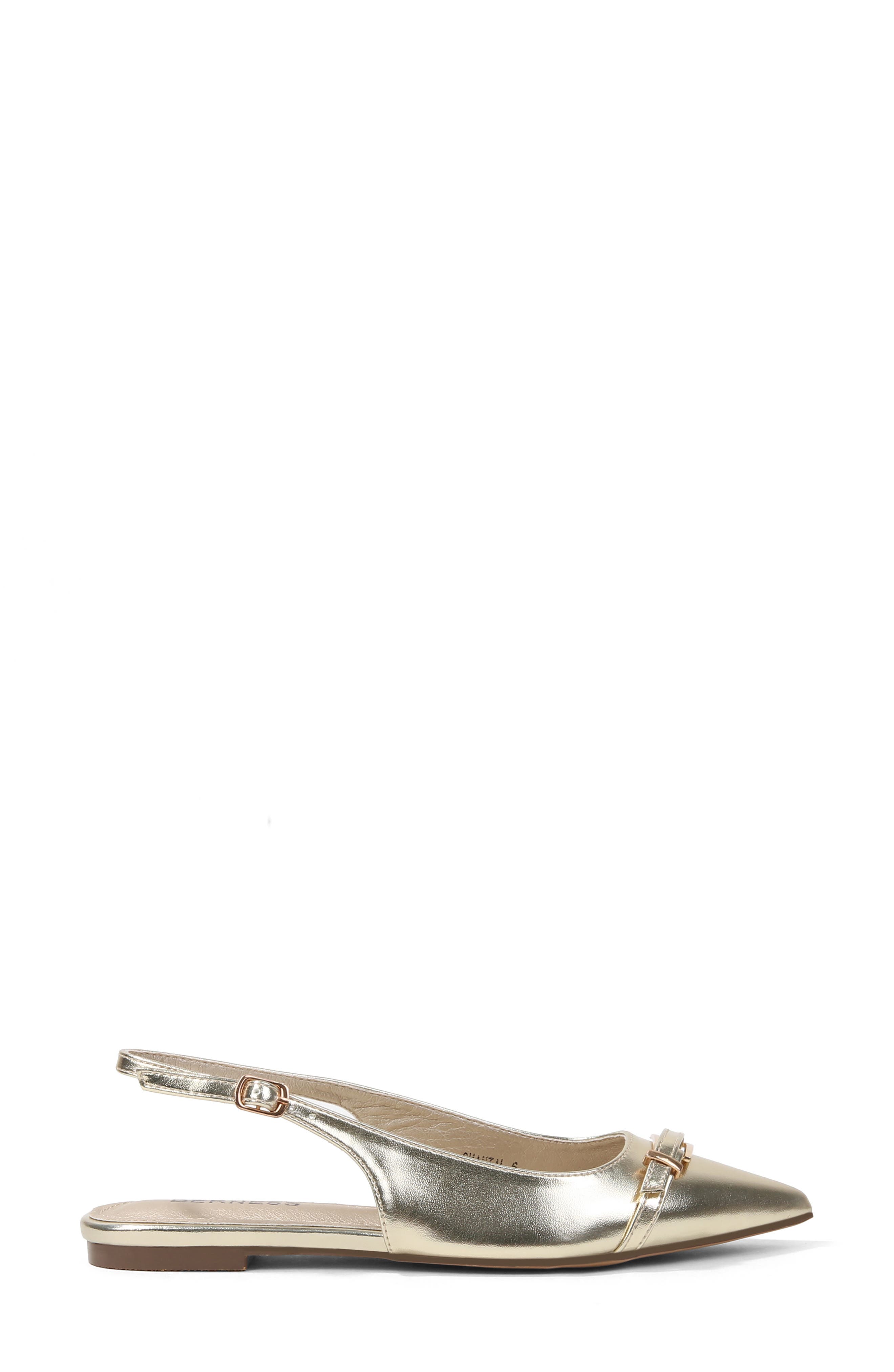 Chantal Pointed Toe Slingback Flat, Alternate, color, GOLD