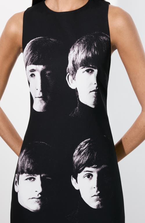 Alice And Olivia Alice And Oliva X The Beatles Clyde Mini Shift Dress In Fab Four