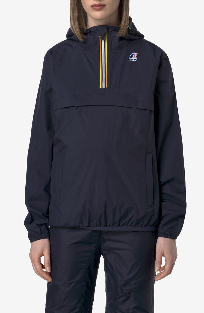 K-Way Le Vrai 4.0 Leon Water Repellent Anorak, Main, color, Blue Depth