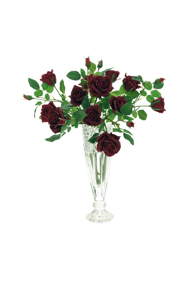 Luscious Garden Rose Natural Touch, Box of 6, Alternate, color, Red