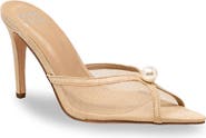 CHASE AND CHLOE Halston Faux Pearl Mesh Sandal