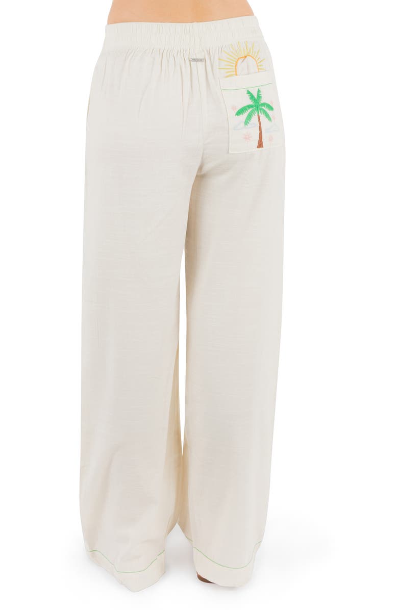 Hurley Goldie Cotton Blend Pants, Alternate, color, Off White