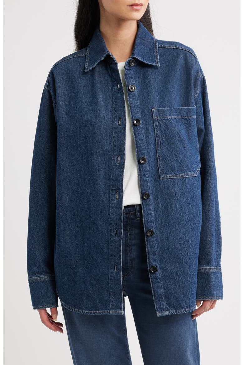 Addison Button Up Overshirt, Main, color, INKWELL AURA