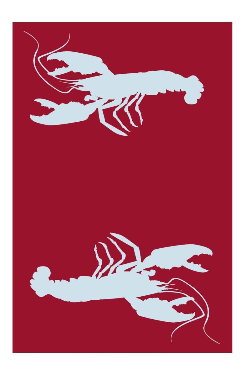 Mad Mats Double Lobster Red & Aqua, Main, color, Red And Aqua