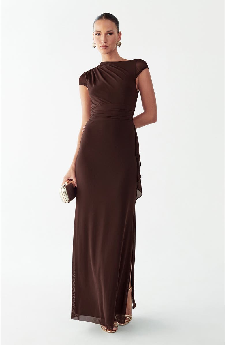 BWLDR Howard Maxi Dress, Alternate, color, Chocolate