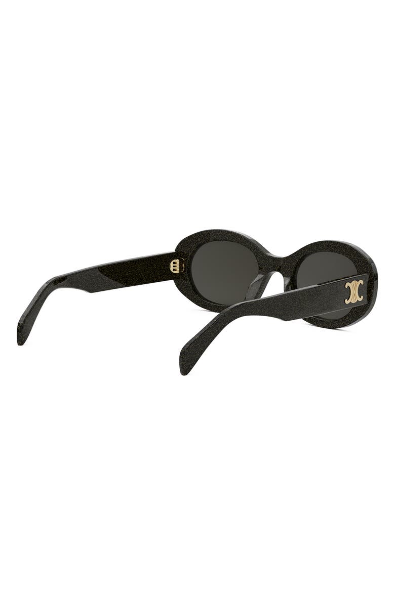 CELINE Triomphe 52mm Oval Sunglasses, Alternate, color, Black/ Crystal / Smoke