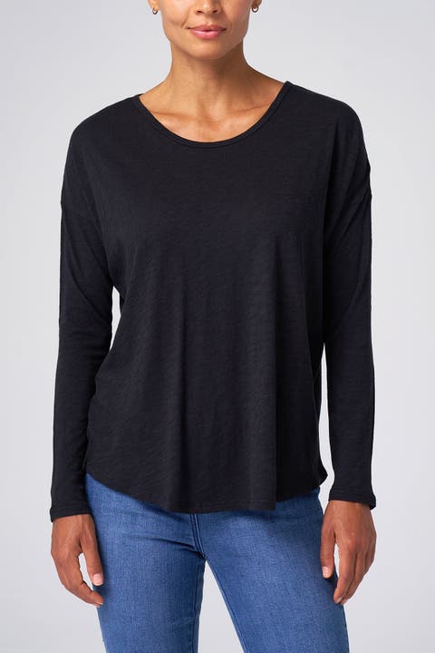 Slub Jersey Relaxed Long Sleeve Tee