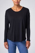 Franne Golde Slub Jersey Relaxed Long Sleeve Tee