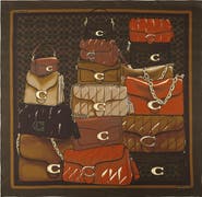 COACH Stacked Tabby Print Silk Square Scarf