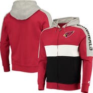 STARTER Men's Starter Cardinal/Black Arizona Cardinals Playoffs Color Block Full-Zip Hoodie