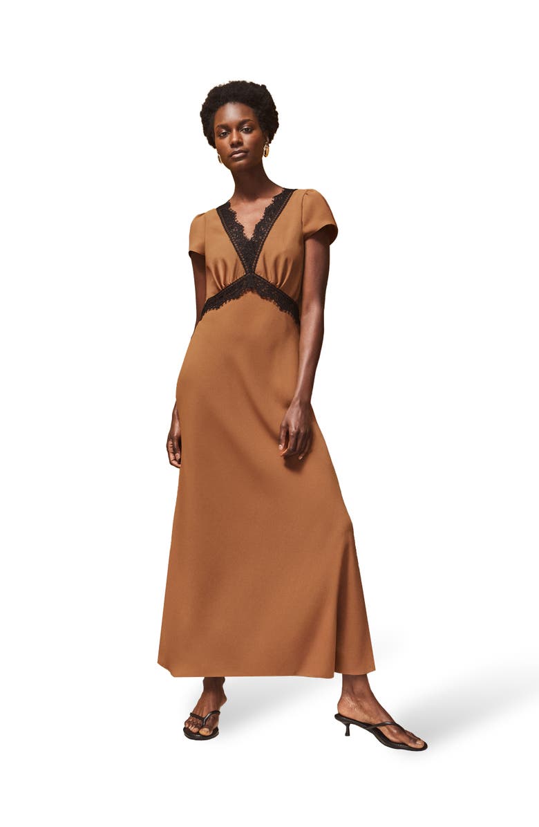 Ro&Zo Lace Trim Maxi Dress, Main, color,