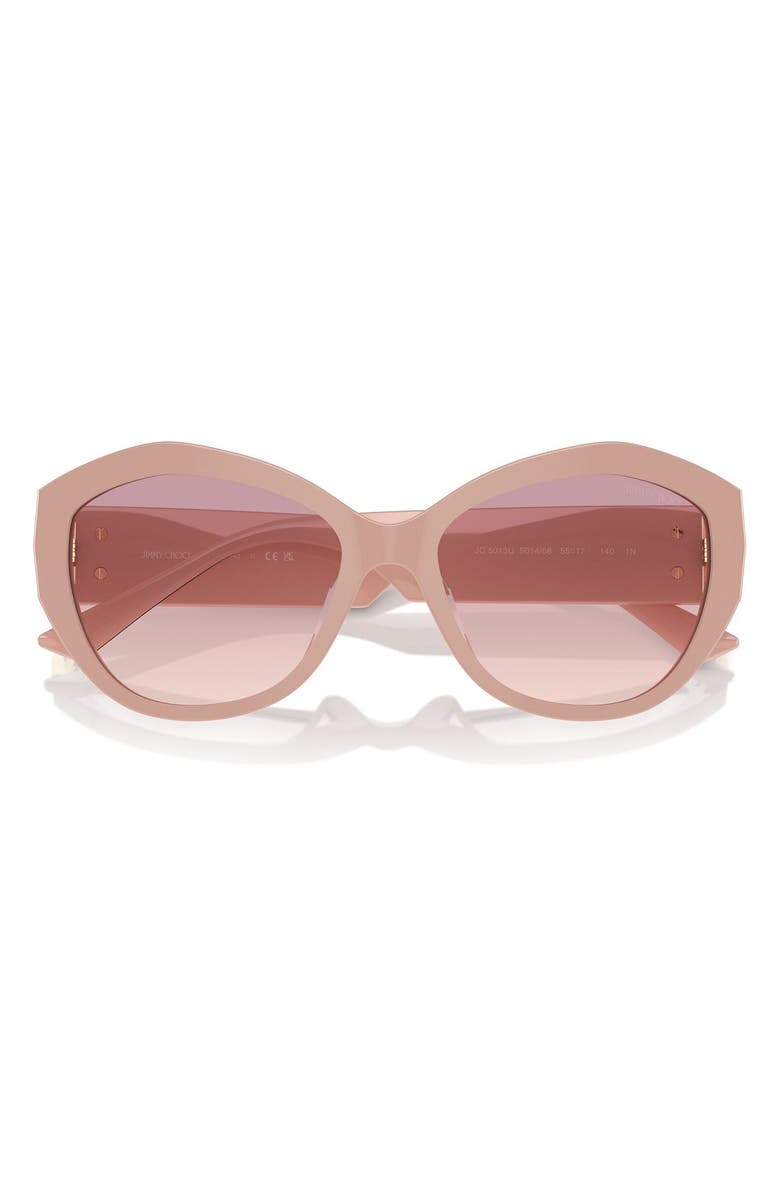 Jimmy Choo 55mm Butterfly Sunglasses, Alternate, color, Pink