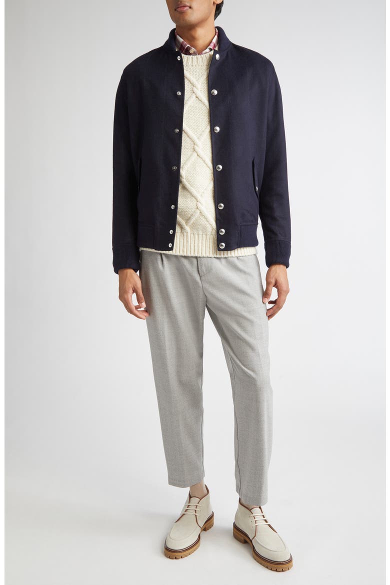 Wool Bomber Jacket, Alternate, color, 11 NAVY BLUE