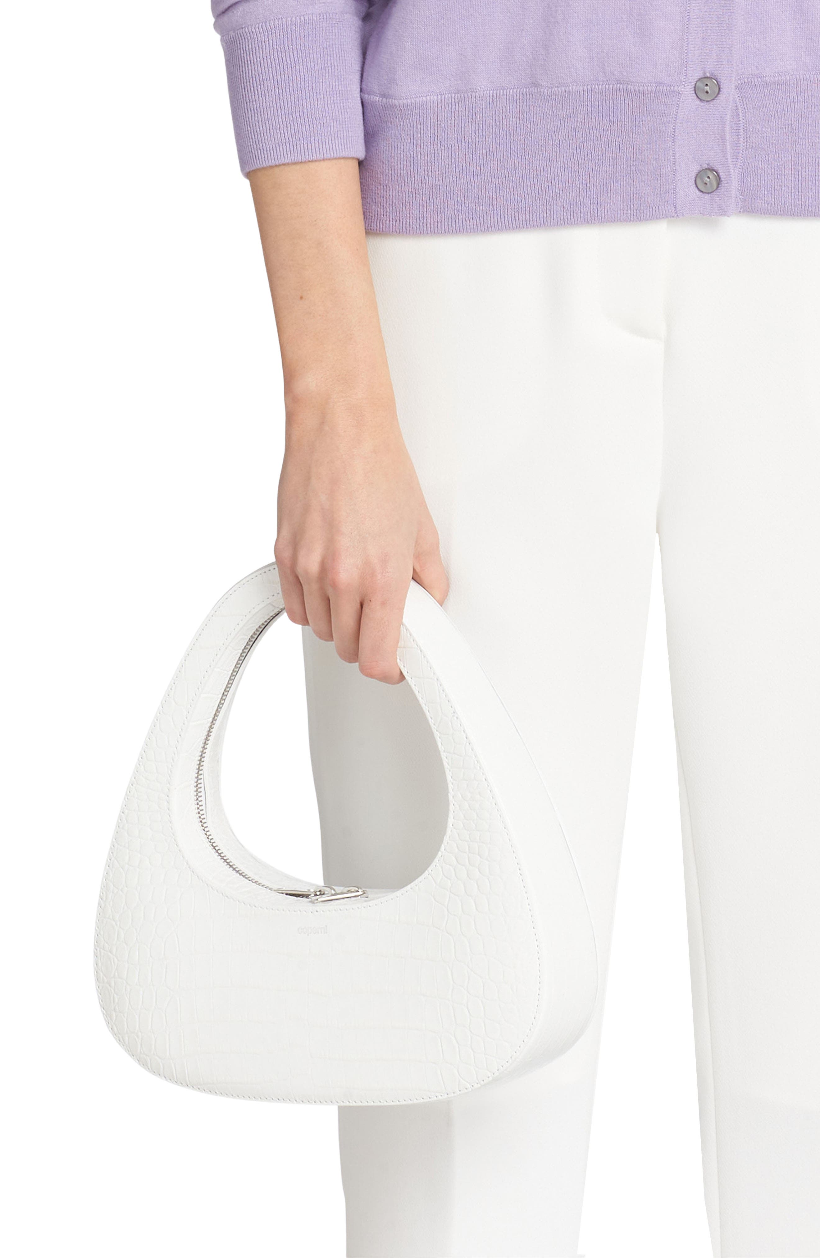 Coperni Swipe Baguette Croc Embossed Leather Bag, Alternate, color, 